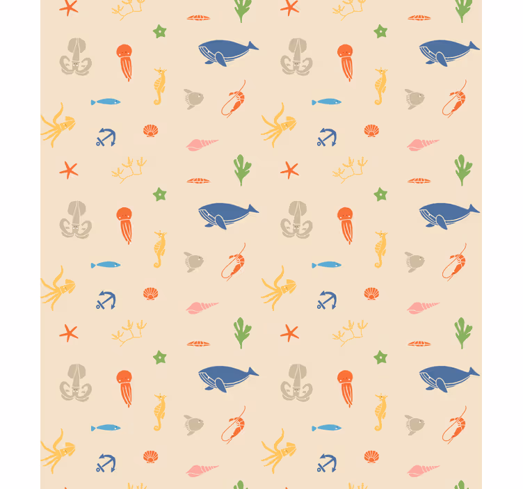 Toile fenêtre animaux motifs créatures marines - TenStickers