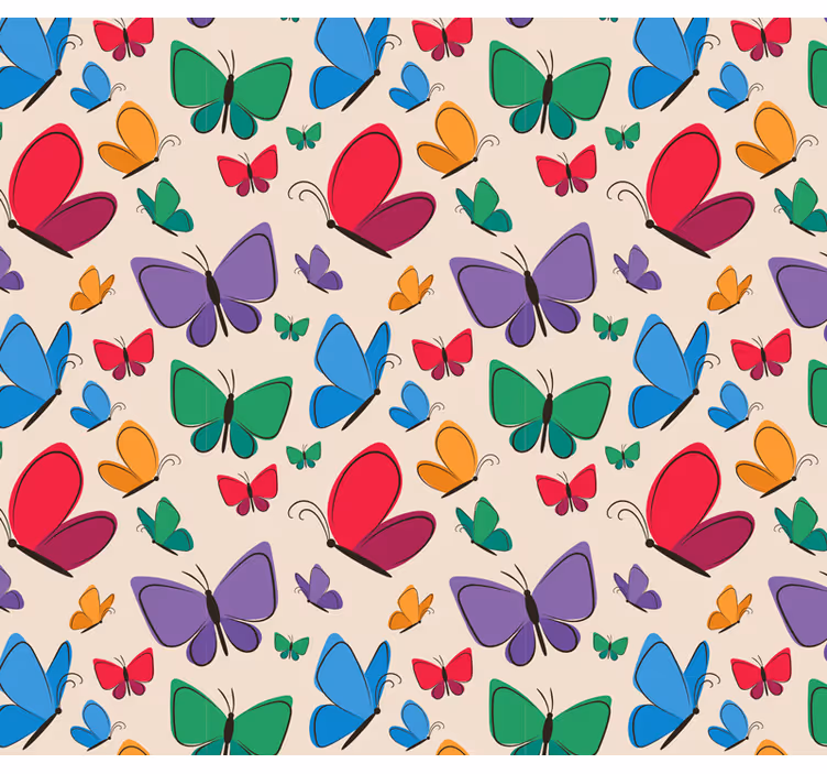Toile fenêtre animaux papillons volants pour enfants - TenStickers
