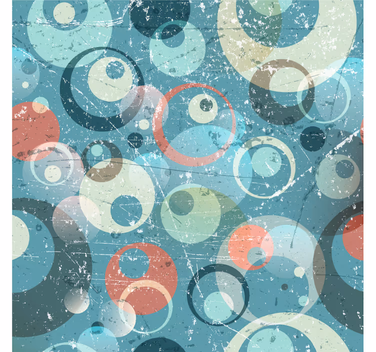 Toile fenêtre bureaux cercles abstraits - TenStickers