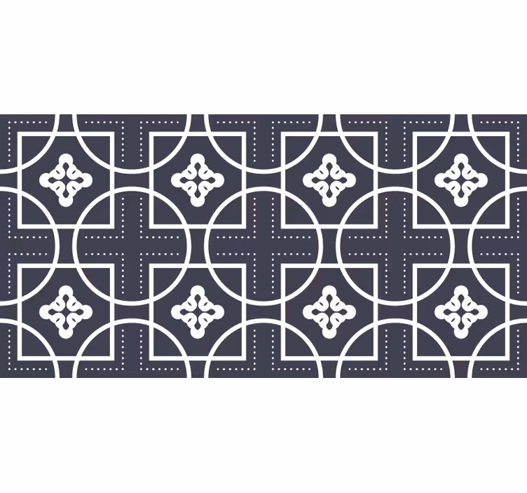 Toile noire fenêtre effet carreaux géométriques - TenStickers
