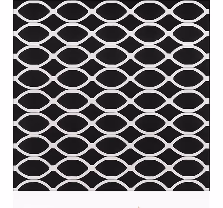 Toile noire fenêtre design ovale monochrome - TenStickers