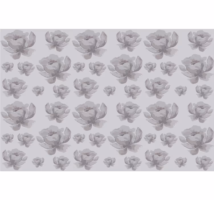 Toile fenêtre gris motif floral années 80 - TenStickers