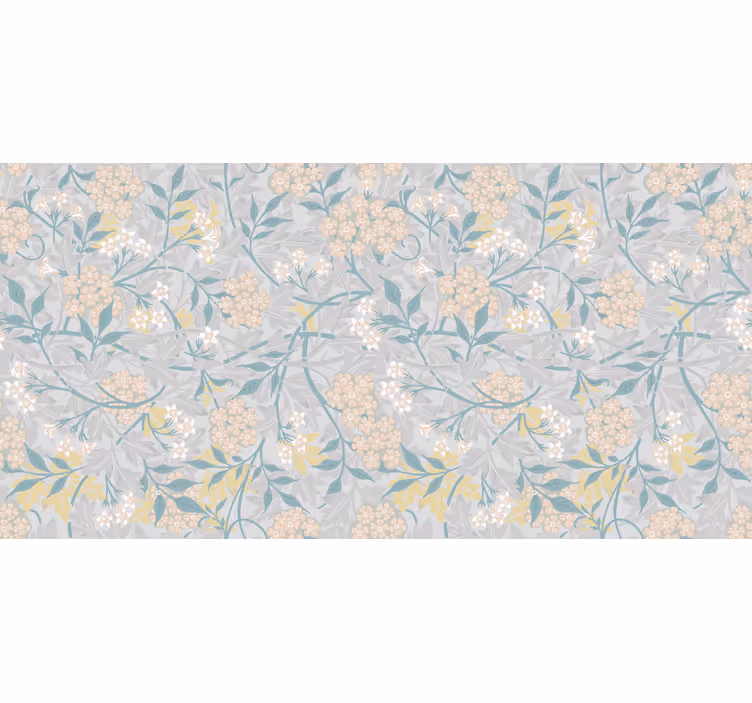 Toile fenêtre gris motif floral élégant années 80 - TenStickers