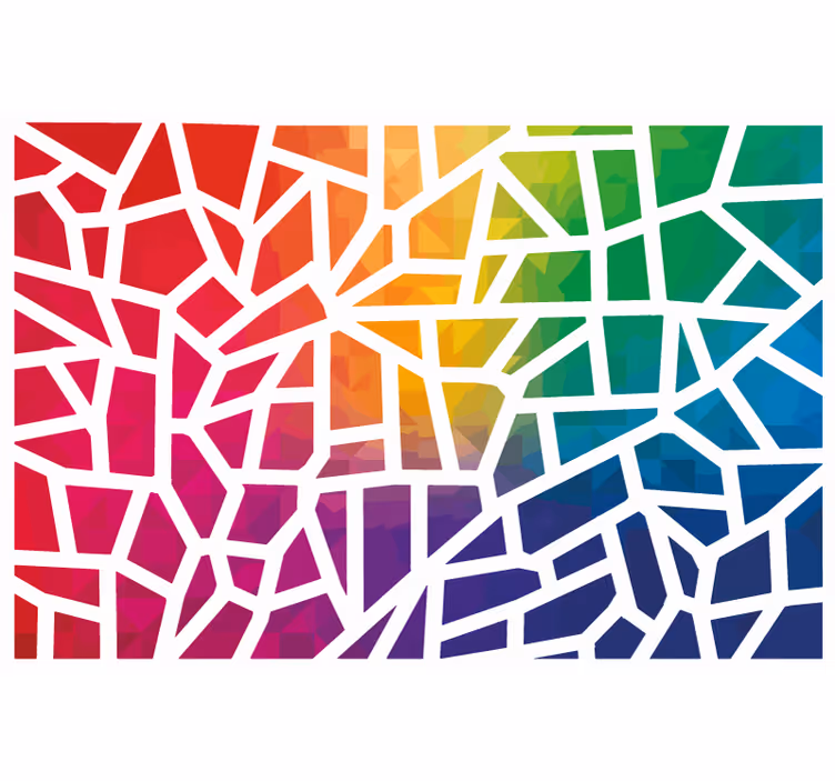 Toile fenêtre bureaux mosaïque de couleurs - TenStickers
