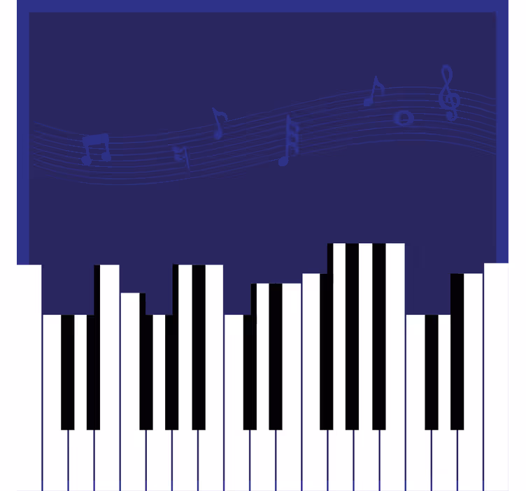Toile fenêtre bureaux fond de piano - TenStickers
