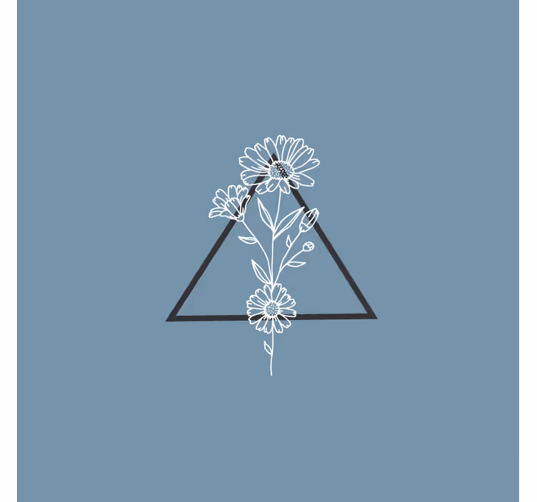 Toile fenêtre bureaux fleurs minimalistes avec triangle - TenStickers