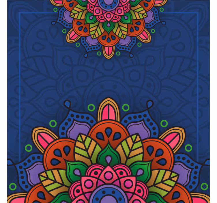 Toile fenêtre bureaux mandala dessin - TenStickers