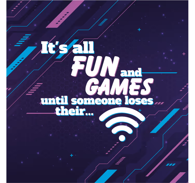 Toile fenêtre bureaux humour joke wifi - TenStickers