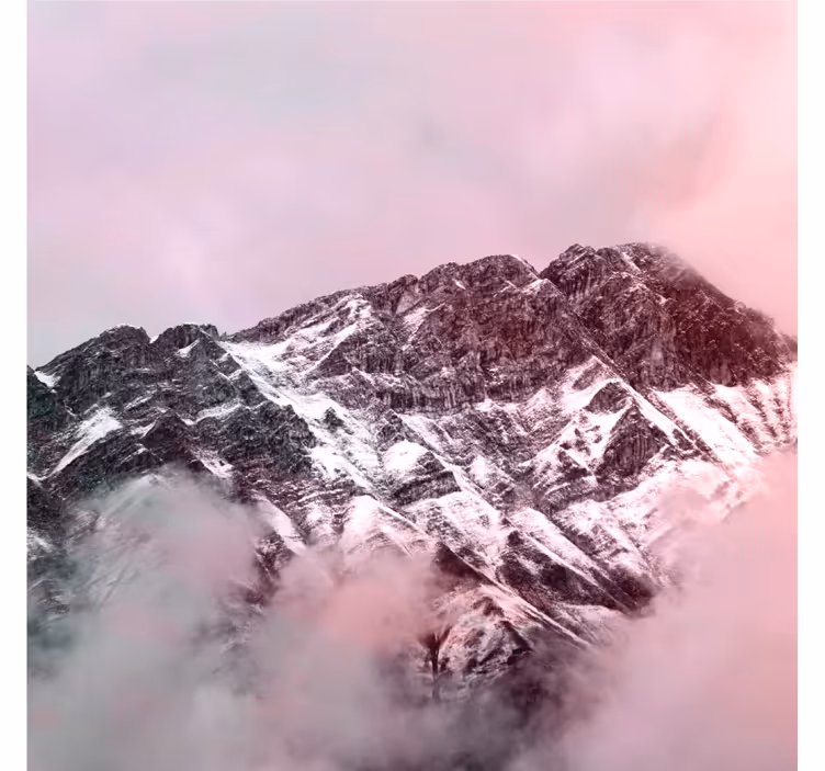 Toile fenêtre bureaux couleurs esthétiques montagne - TenStickers