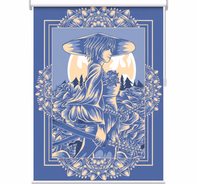 Toile fenêtre chambre adolescent samouraï anime - TenStickers