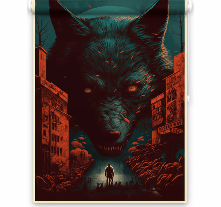 Toile fenêtre chambre adolescent affiche film loup - TenStickers