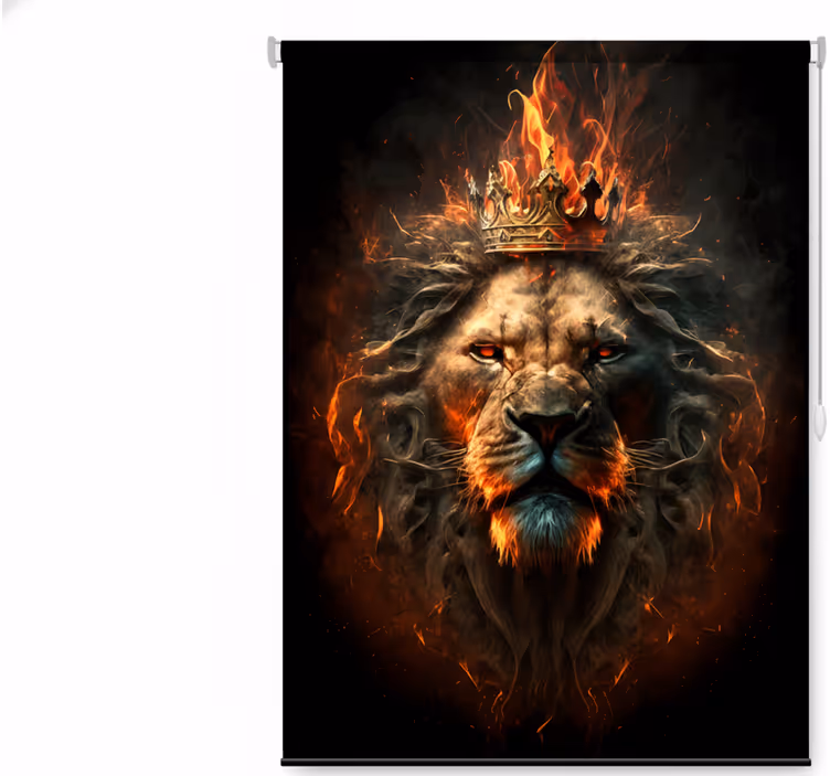 Toile fenêtre chambre adolescent roi lion en flammes - TenStickers