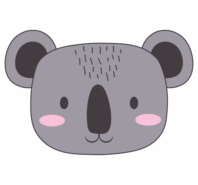 Toile fenêtre amusant tapis vinyle koala face - TenStickers