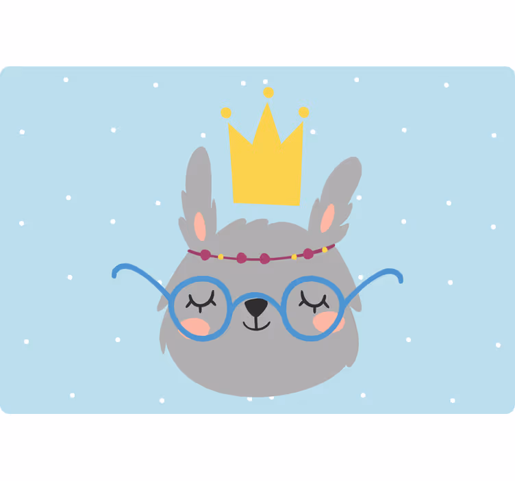 Toile fenêtre amusant lapin avec une couronne - TenStickers