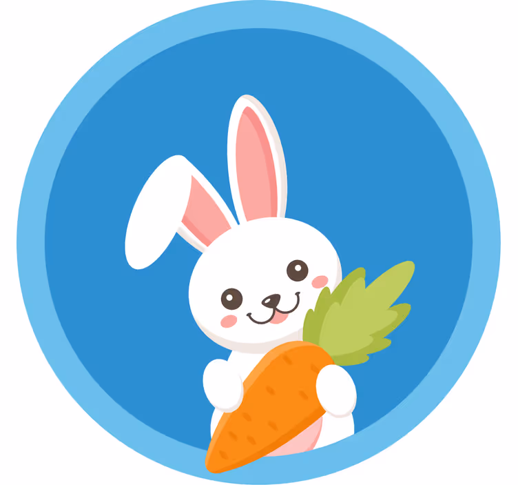 Toile fenêtre amusant lapin avec une oreille levée - TenStickers