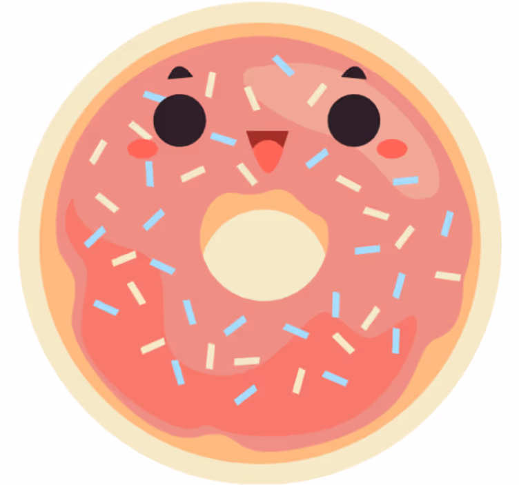 Toile fenêtre amusant donuts animés - TenStickers