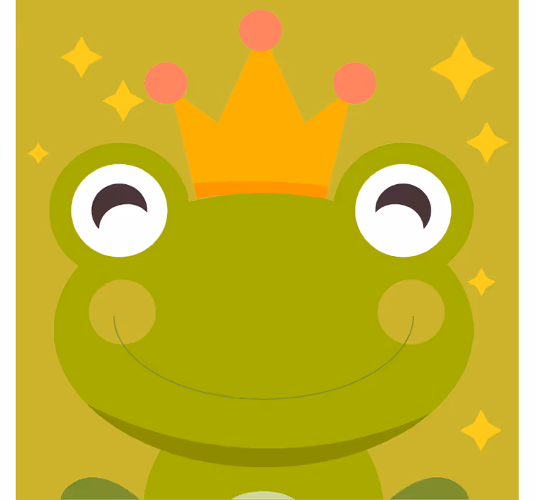 Toile fenêtre amusant conte de la grenouille roi - TenStickers