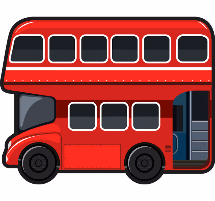 Toile fenêtre amusant bus de londres - TenStickers