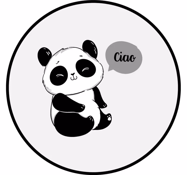 Toile fenêtre amusant panda heureux - TenStickers