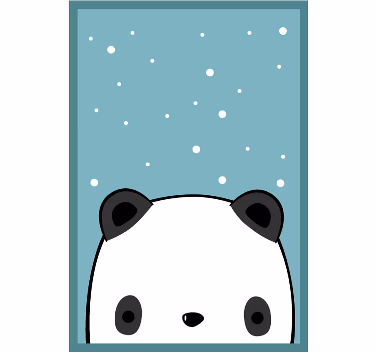 Toile fenêtre amusant panda mignon - TenStickers