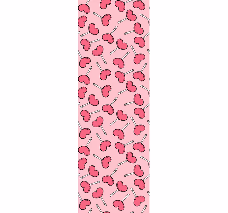 Toile fenêtre chambre adolescent sucettes en forme de cœur - TenStickers