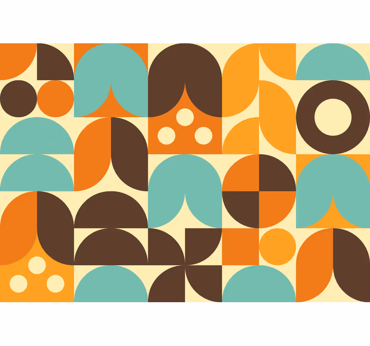 Toile fenêtre rustique formes abstraites géométriques 70's - TenStickers