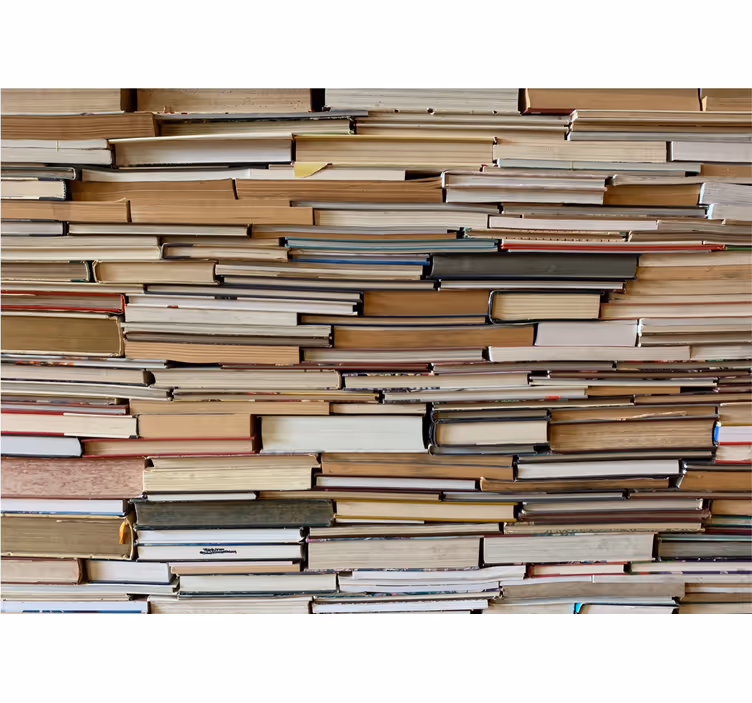 Toile fenêtre rustique livres empilés - TenStickers
