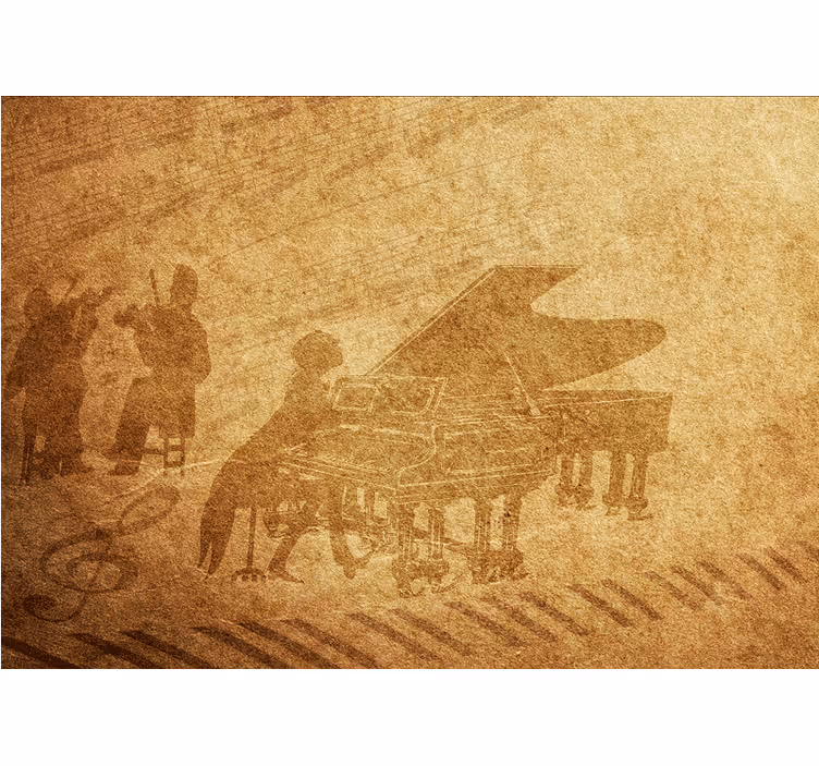 Toile fenêtre rustique piano vintage - TenStickers