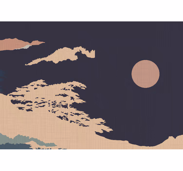 Toile fenêtre rustique style japandi forêt artistique sombre - TenStickers