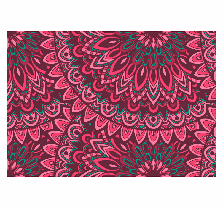 Toile fenêtre zen mandala rose expressif - TenStickers
