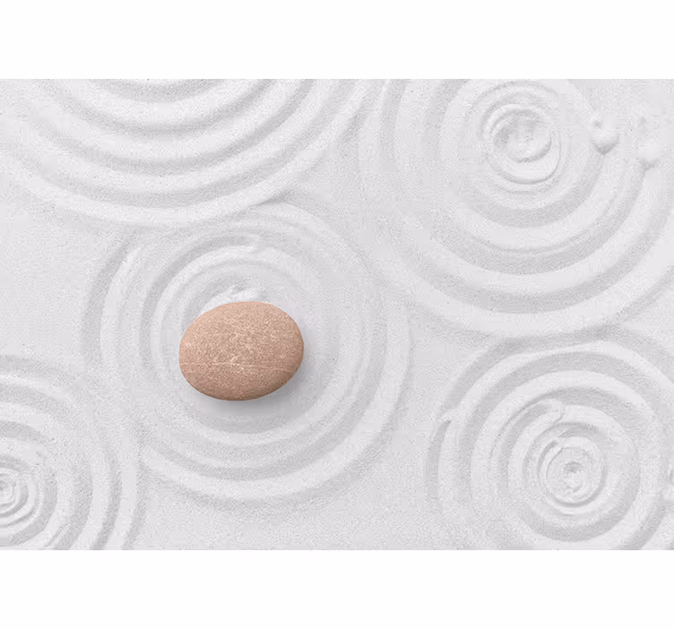 Toile fenêtre zen papier peint - une goutte dans le sable - TenStickers