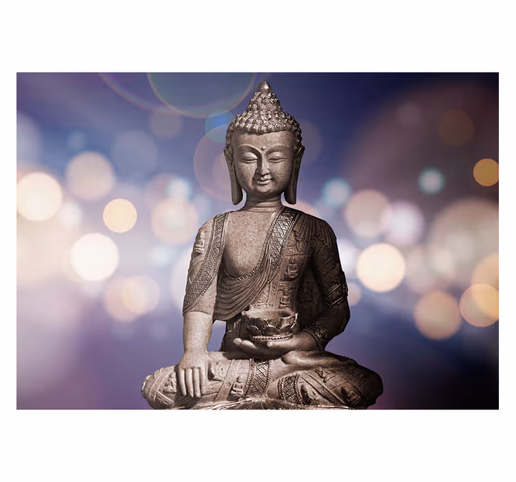 Toile fenêtre zen bouddha améthyste - TenStickers