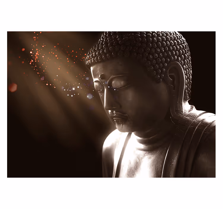Toile fenêtre zen portrait de bouddha serein - TenStickers