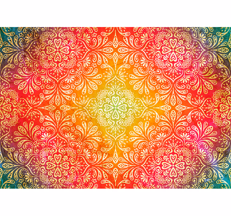 Toile fenêtre zen motif dégradé orné - TenStickers