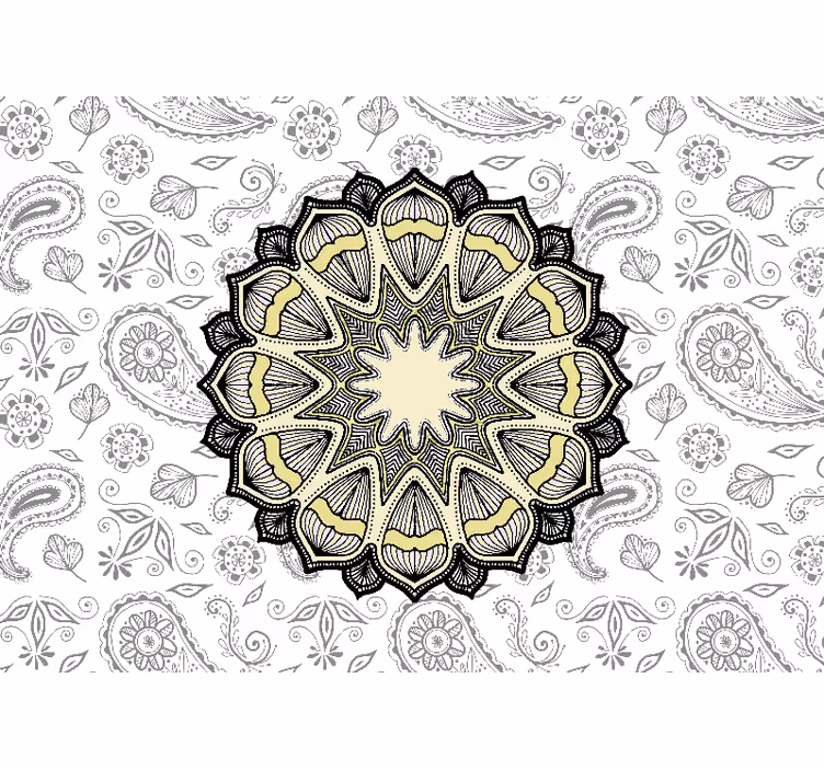 Toile fenêtre zen mandala et paisley classique - TenStickers