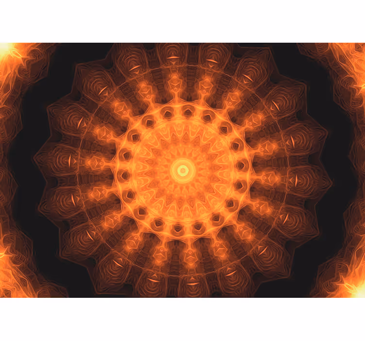 Toile fenêtre zen mandala peint au lever du soleil - TenStickers
