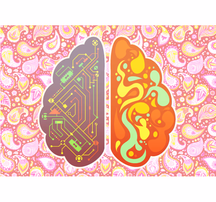 Toile fenêtre zen motif paisley cerveau - TenStickers