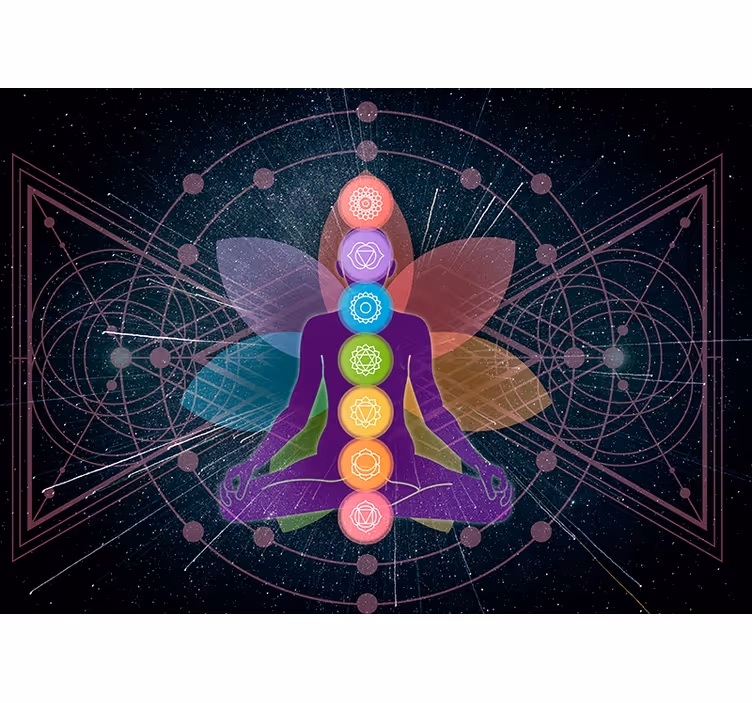 Toile fenêtre zen figure mystique chakras - TenStickers