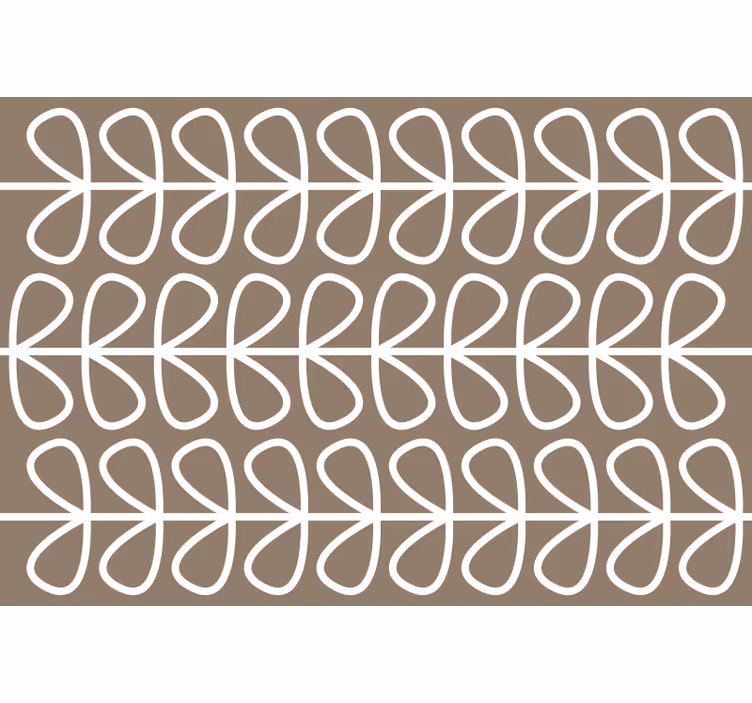 Toile fenêtre marron motif feuilles beiges - TenStickers