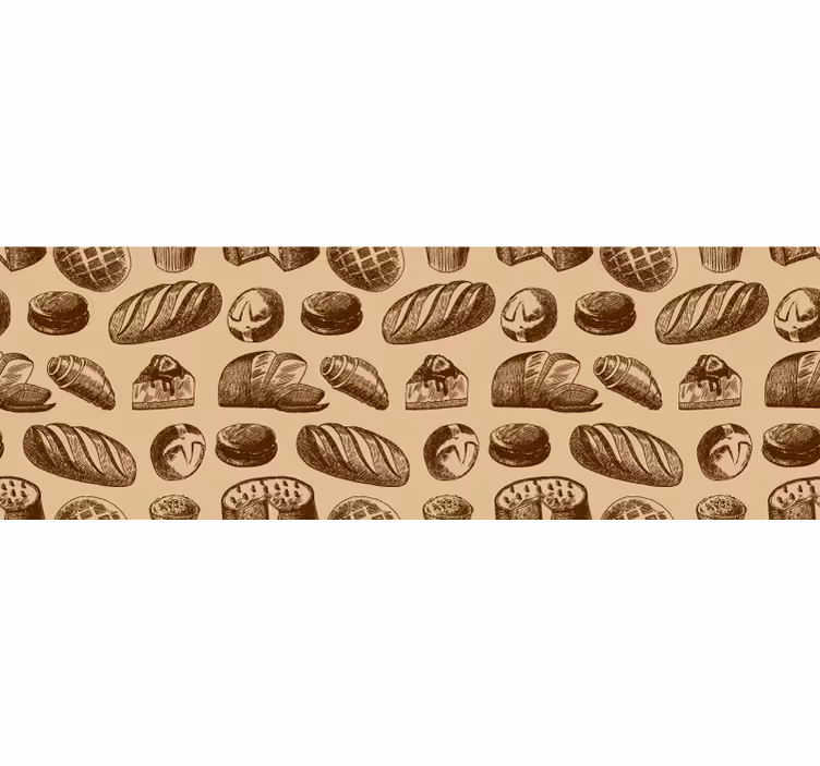 Toile fenêtre marron design boulangerie - TenStickers