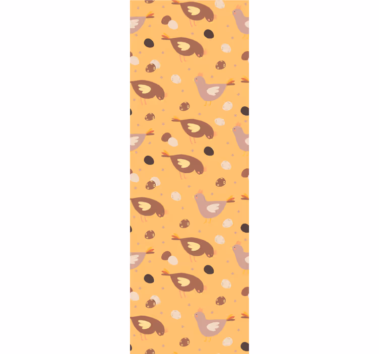 Toile fenêtre orange motif poussin orange - TenStickers