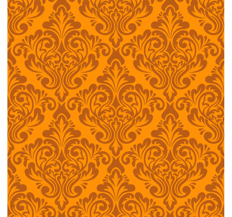 Toile fenêtre orange damassé vintage - TenStickers