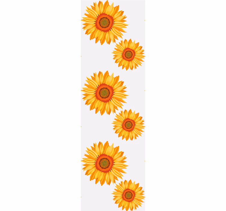 Toile fenêtre orange fleurs élégantes - TenStickers