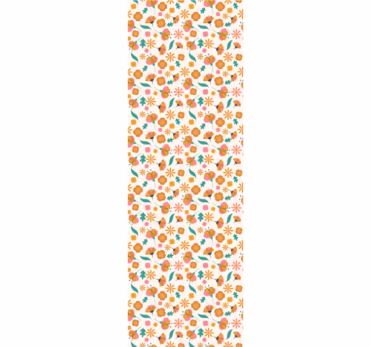 Toile fenêtre orange fleurs orange - TenStickers