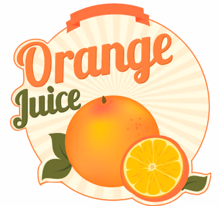 Toile fenêtre orange autocollant décoratif jus d'orange - TenStickers