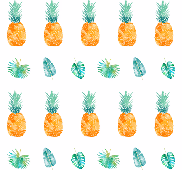 Toile fenêtre orange motifs ananas - TenStickers