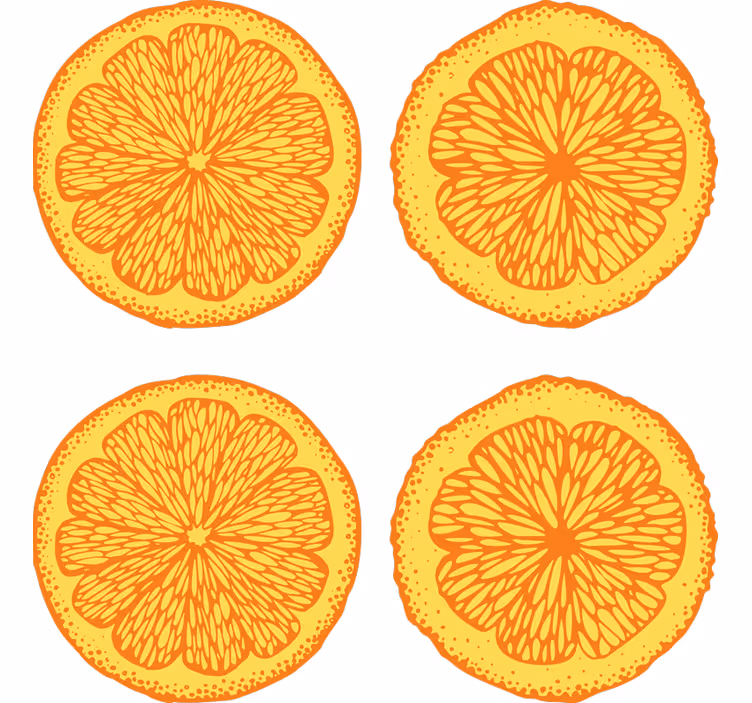 Toile fenêtre orange motifs dessinés à la main autocollants - TenStickers