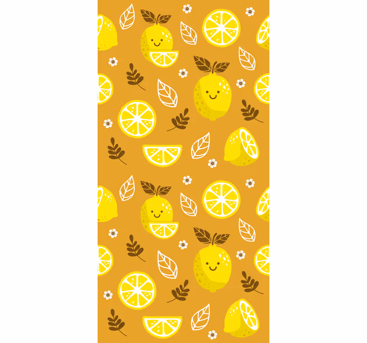 Toile fenêtre orange citrons souriants samsung - TenStickers
