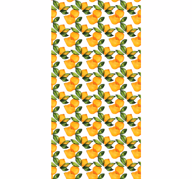 Toile fenêtre orange style méditerranéen citron - TenStickers