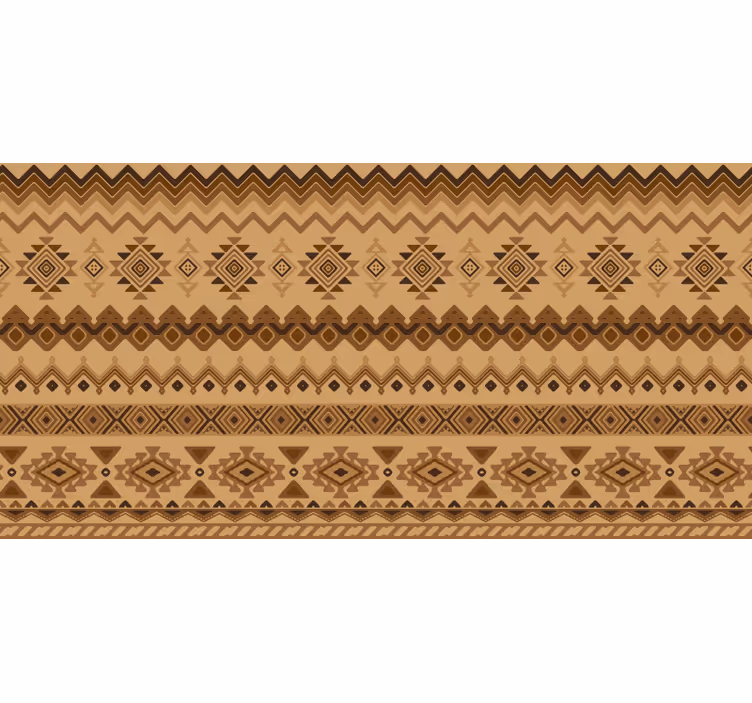 Toile fenêtre orange design kilim ethnique - TenStickers